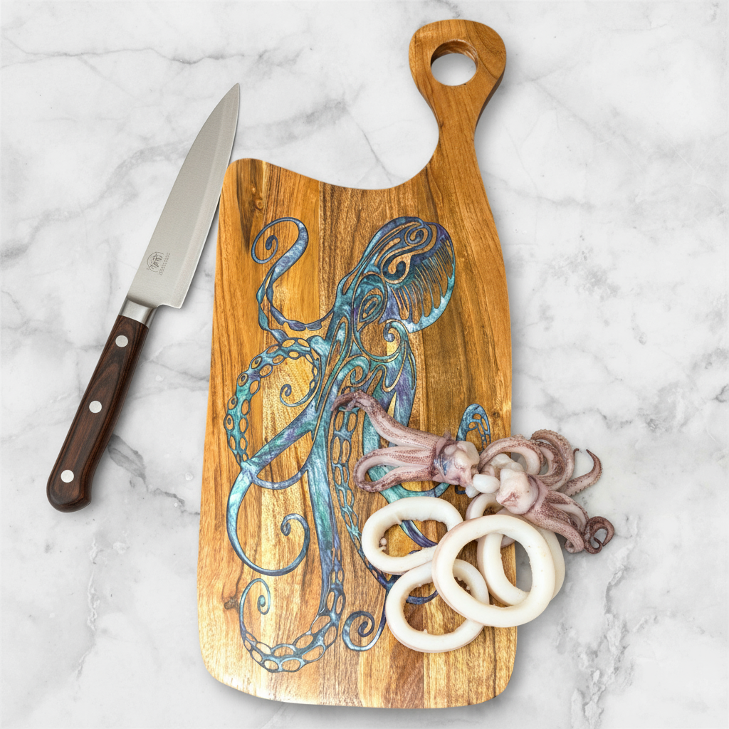 Octopus (Hawaiian He'e) Cutting Board