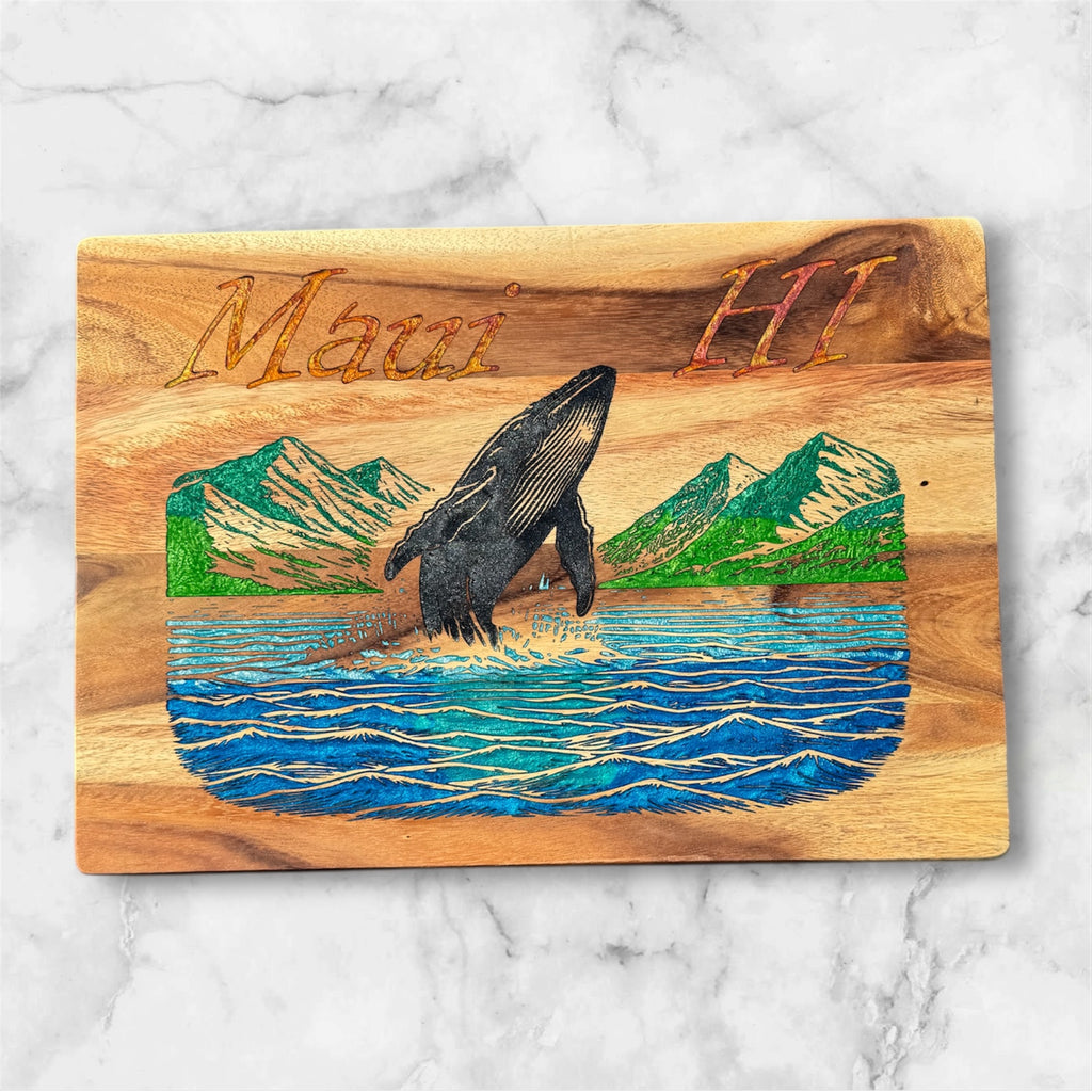 Maui Breaching Whale Cutting Board