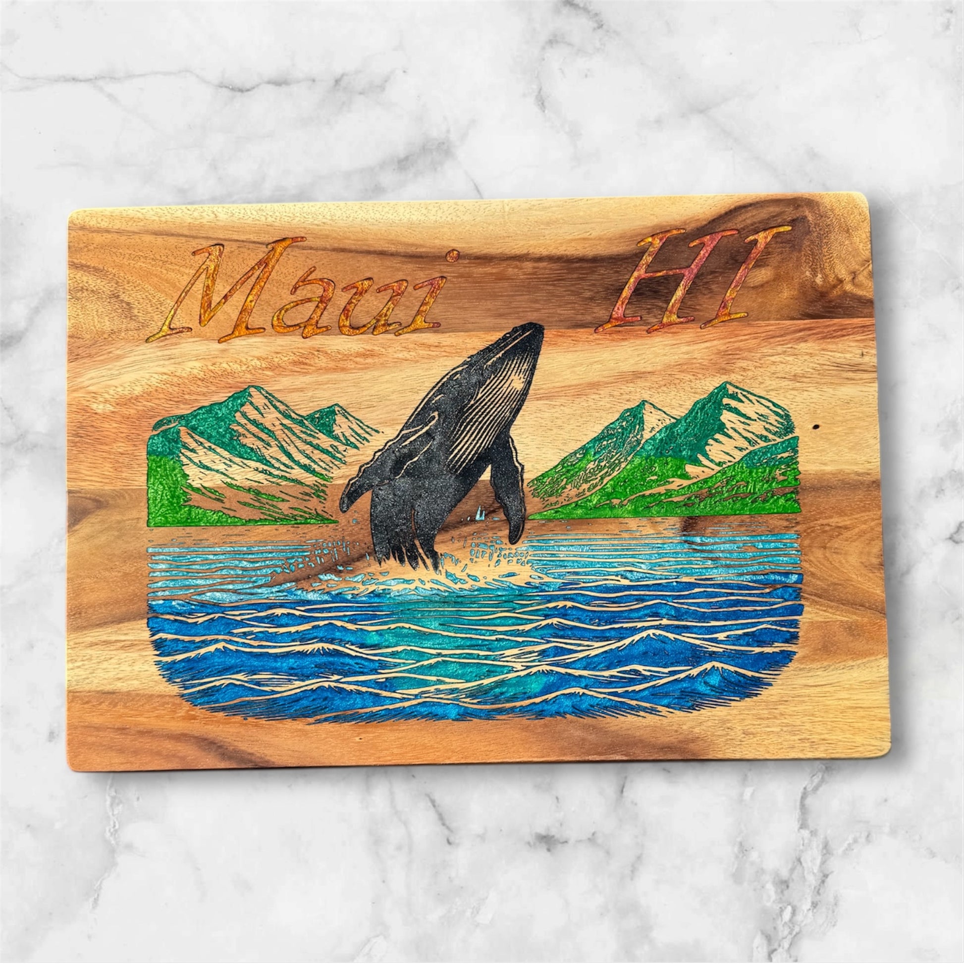 Maui Breaching Whale Cutting Board