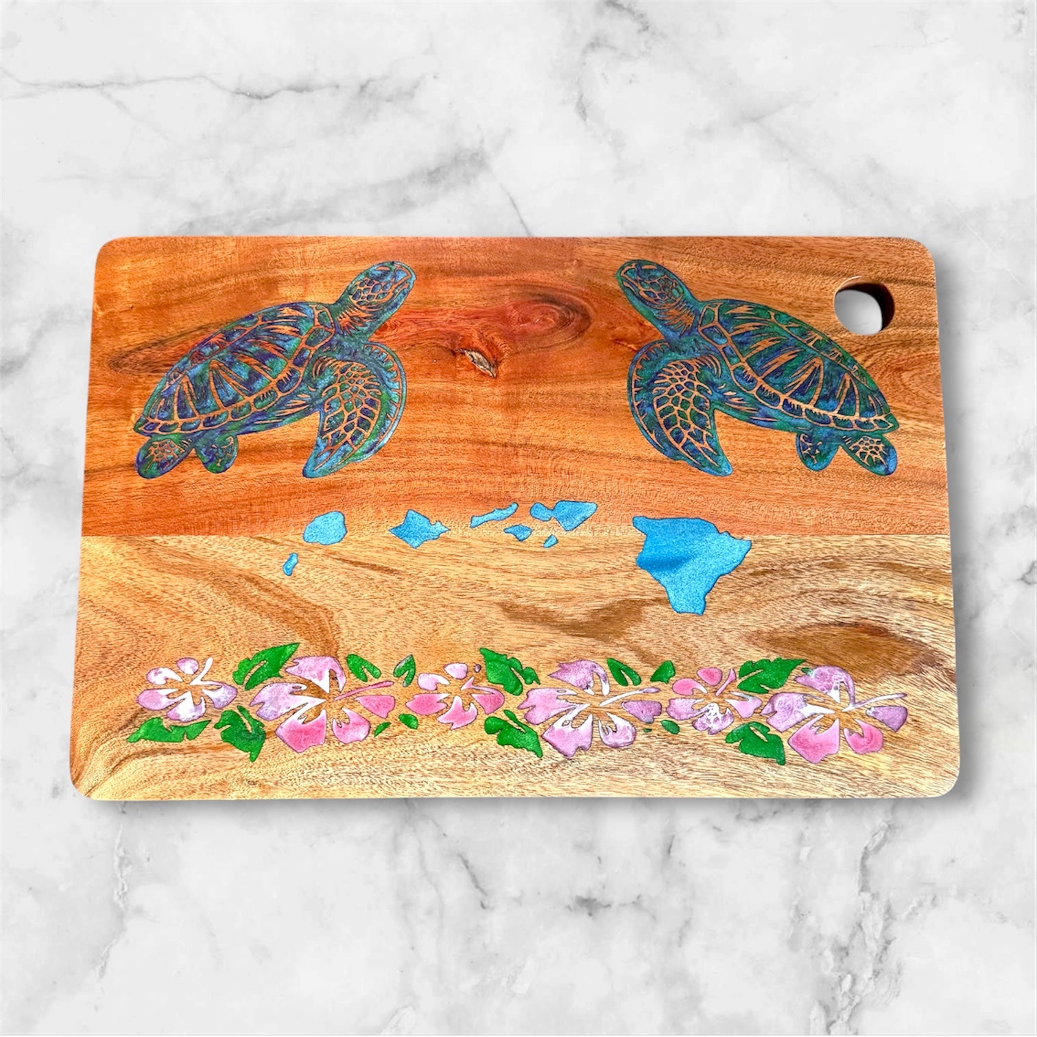 Honu (Turtle) Flower Islands Cutting Board