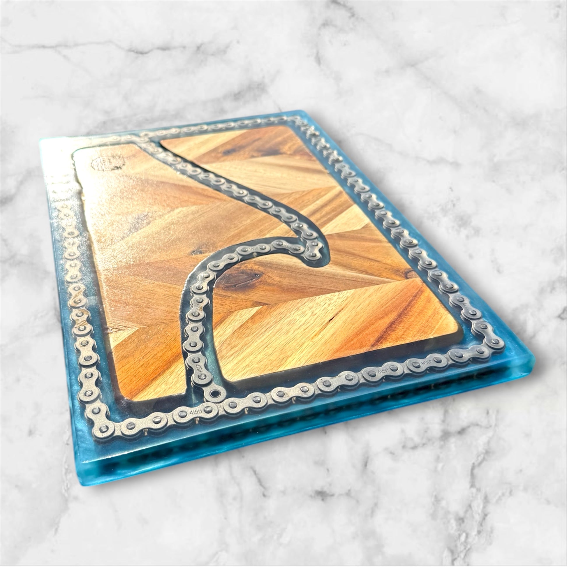 $10 RAFFLE! Bike Chain Ocean Cutting Board