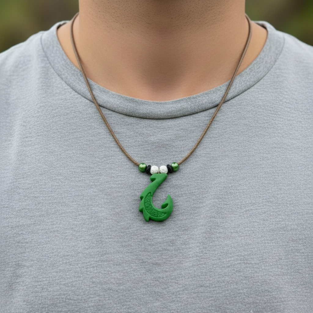 Hawaiian Hook Necklace (Bright Green)