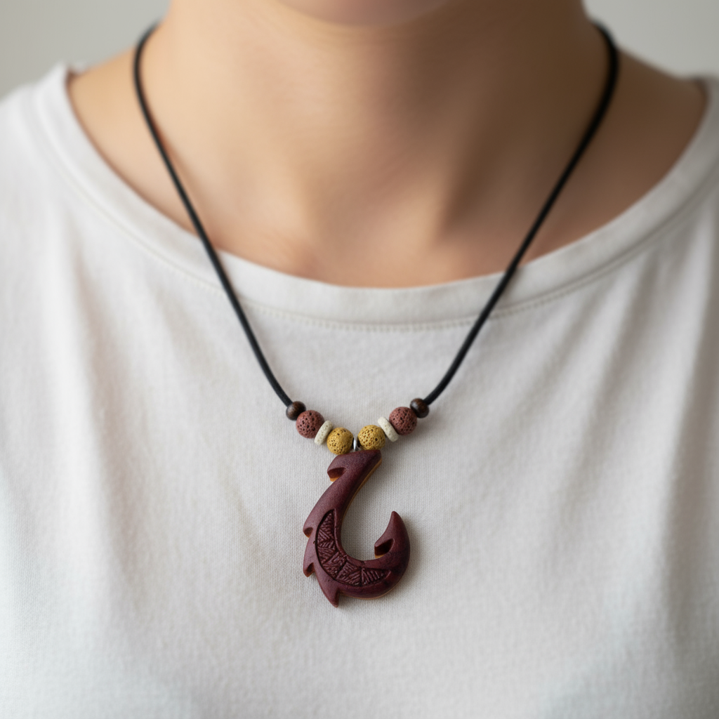 Hawaiian Hook Necklace (Reddish Bronze & Orange)