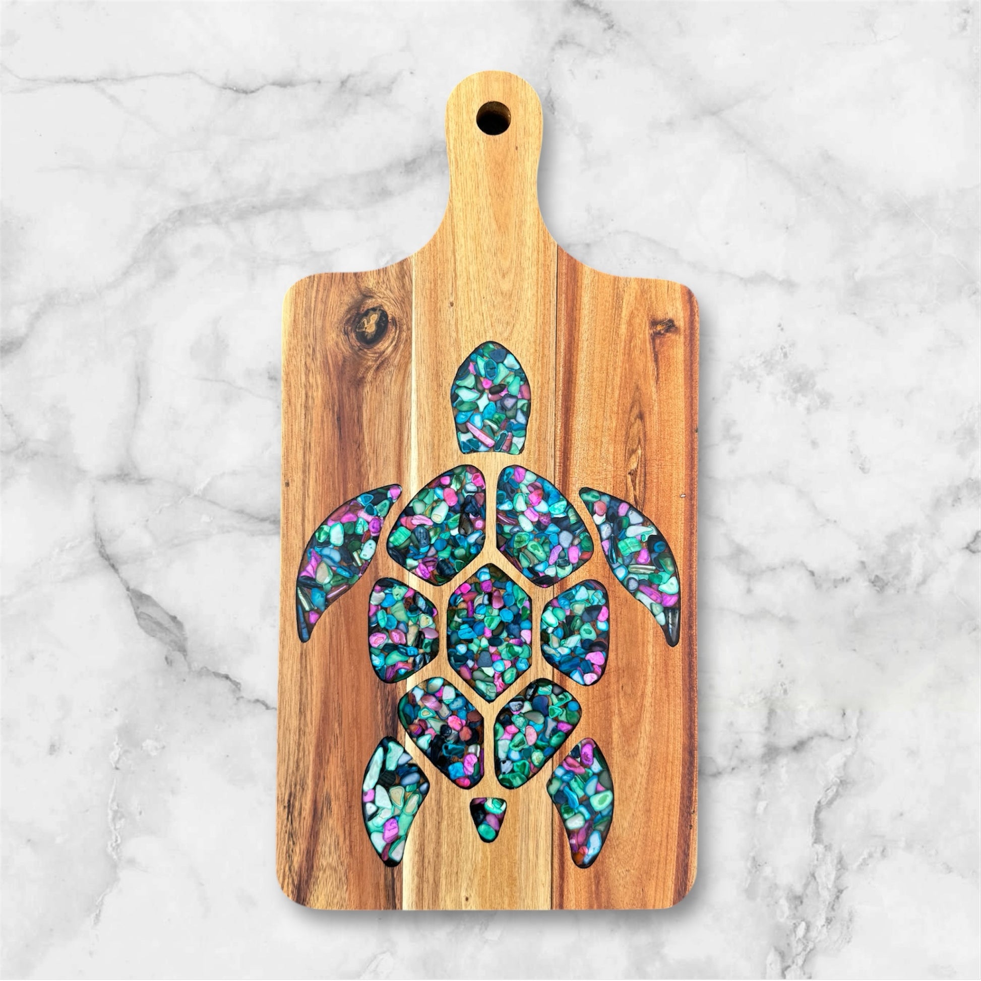 Hawaiian Honu Abalone Shell Inlay Cutting Board