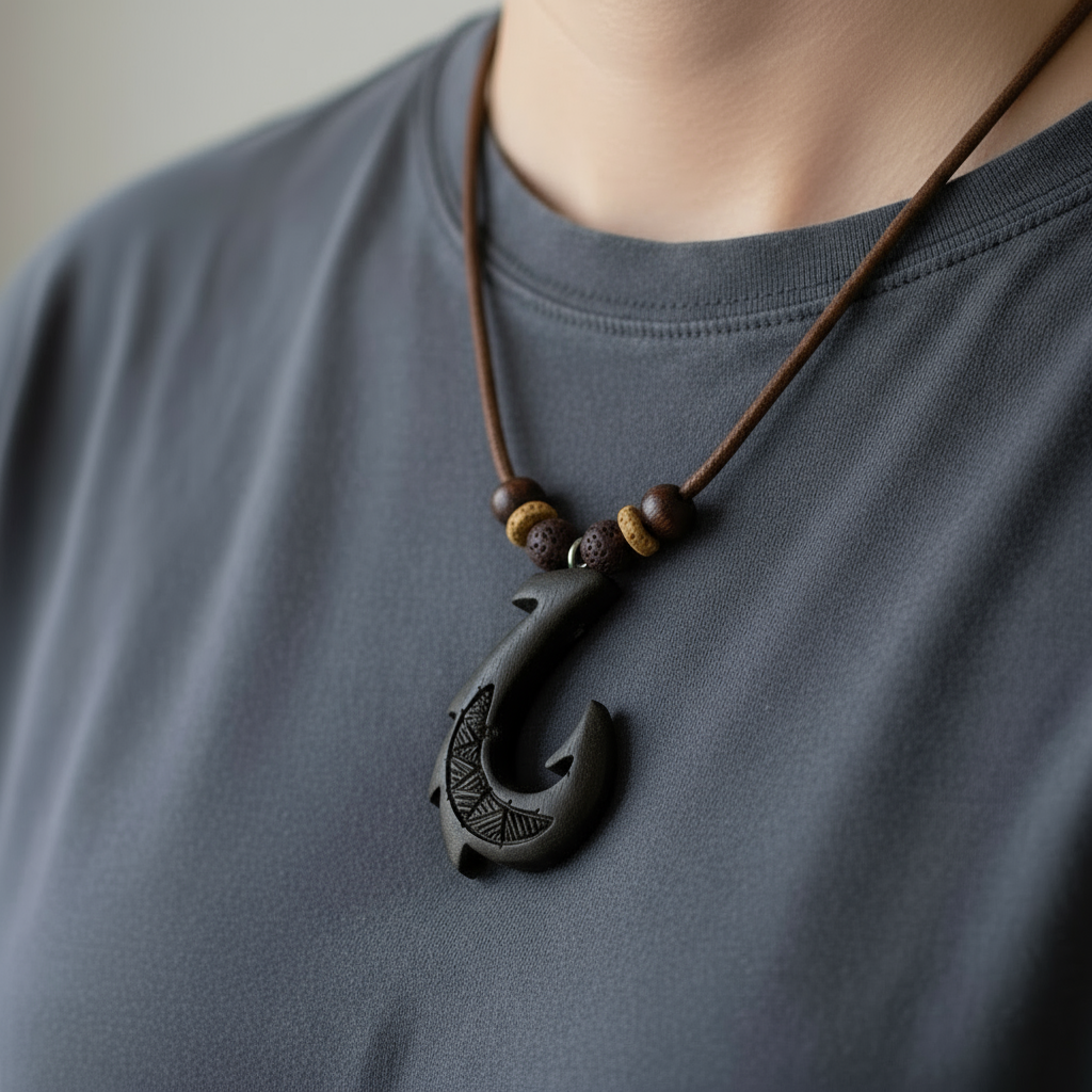 Hawaiian Hook Necklace (Chocolate Brown)