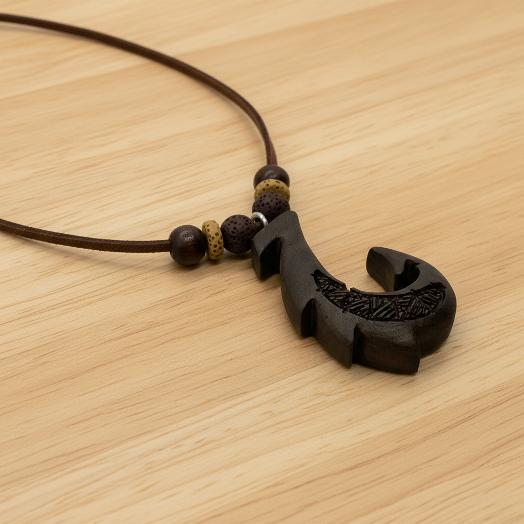 Hawaiian Hook Necklace (Chocolate Brown)