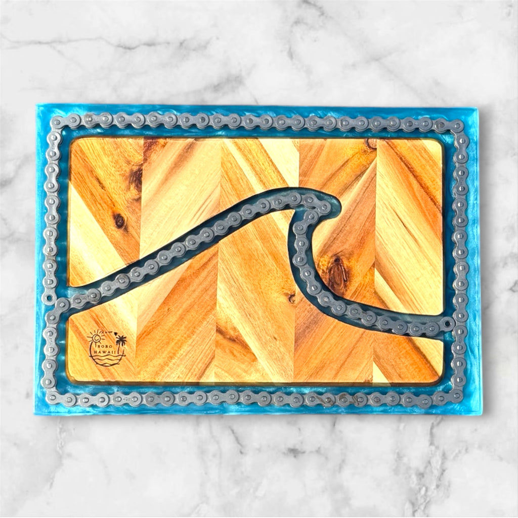 $10 RAFFLE! Bike Chain Ocean Cutting Board