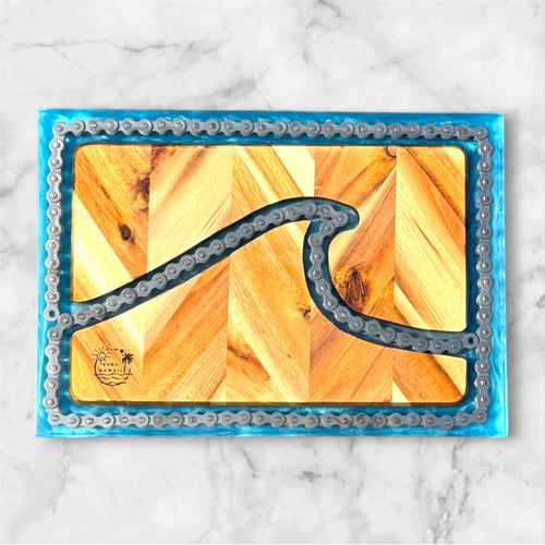 $10 RAFFLE! Bike Chain Ocean Cutting Board