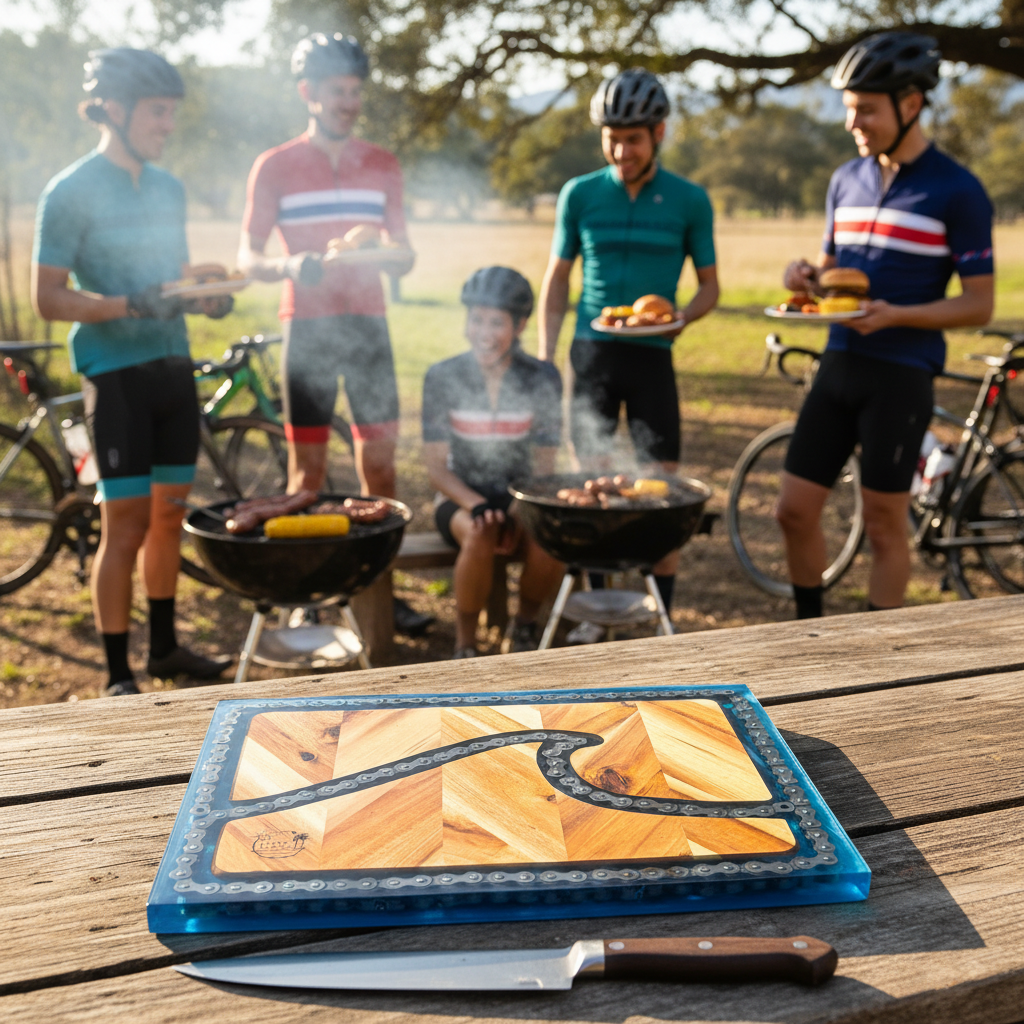 $10 RAFFLE! Bike Chain Ocean Cutting Board