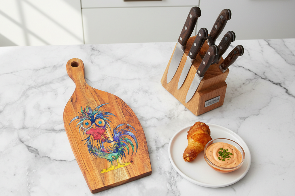 Crazy Chicken Cutting Board
