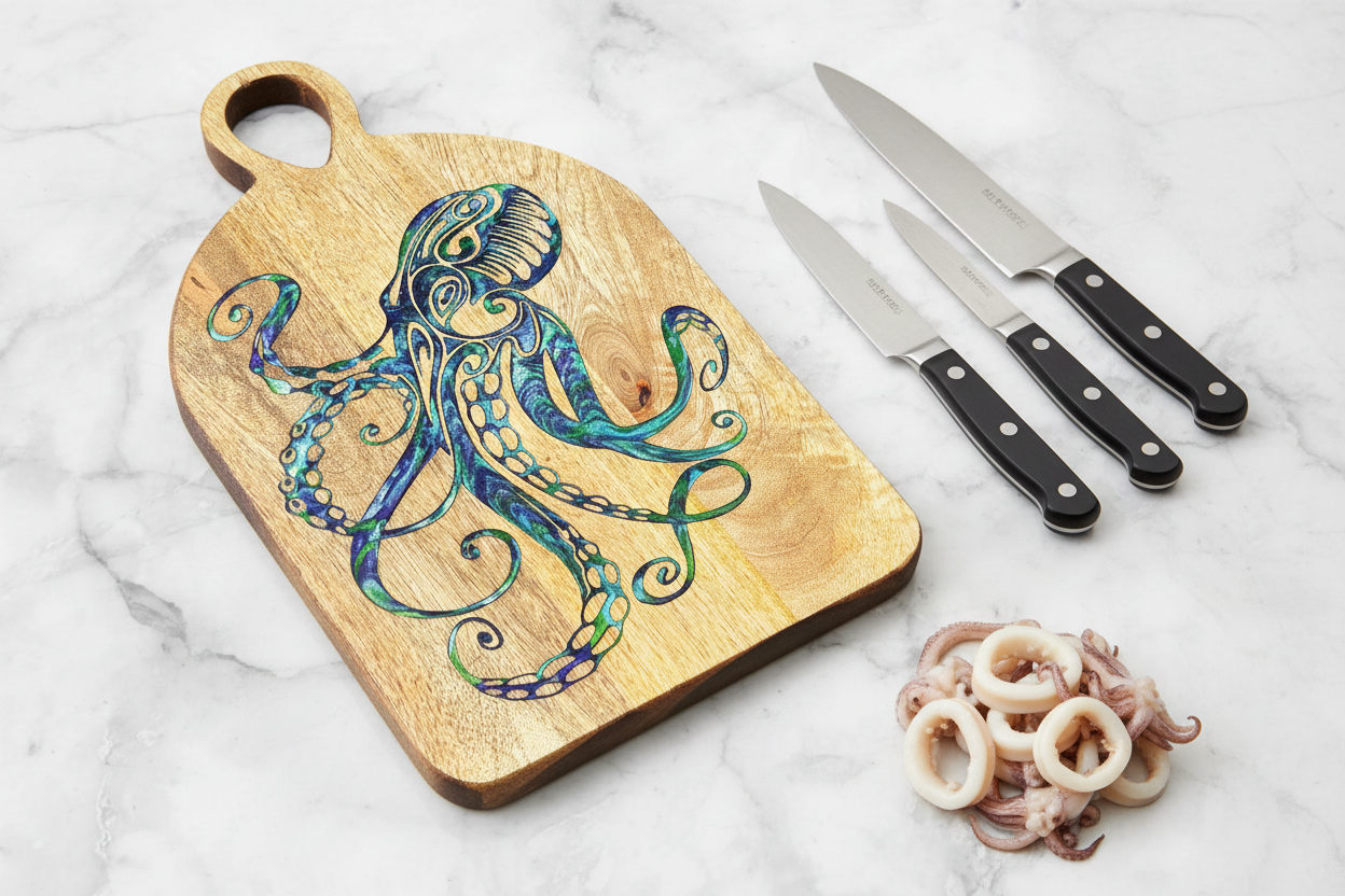 Octopus (Hawaiian He'e) Cutting Board