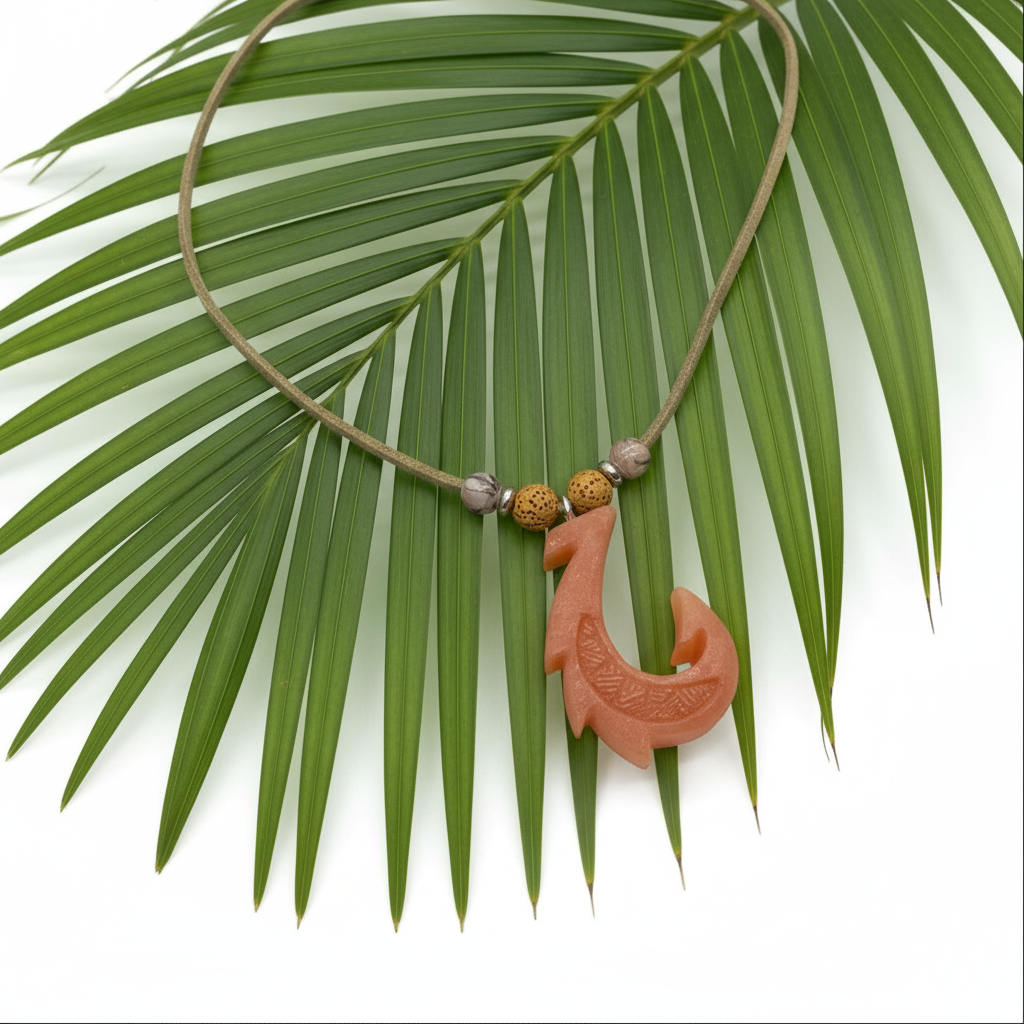 Hawaiian Hook Necklace (Dusty Orange)