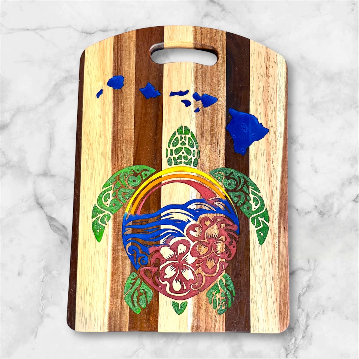 Honu (Turtle) Flower Islands Cutting Board