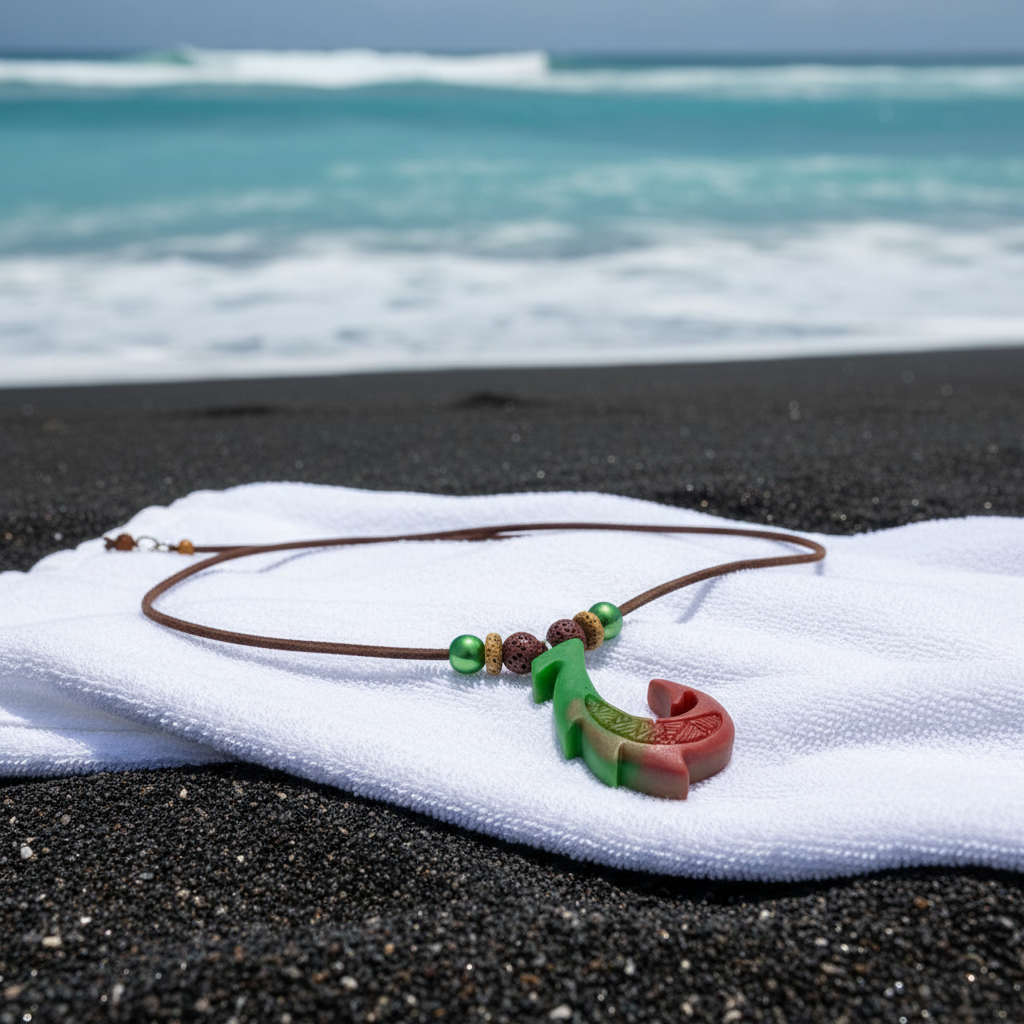 Hawaiian Hook Necklace (Green Yellow Red)
