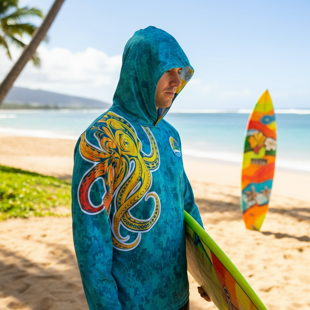 Hoodie Octopus UV Performance Shirts