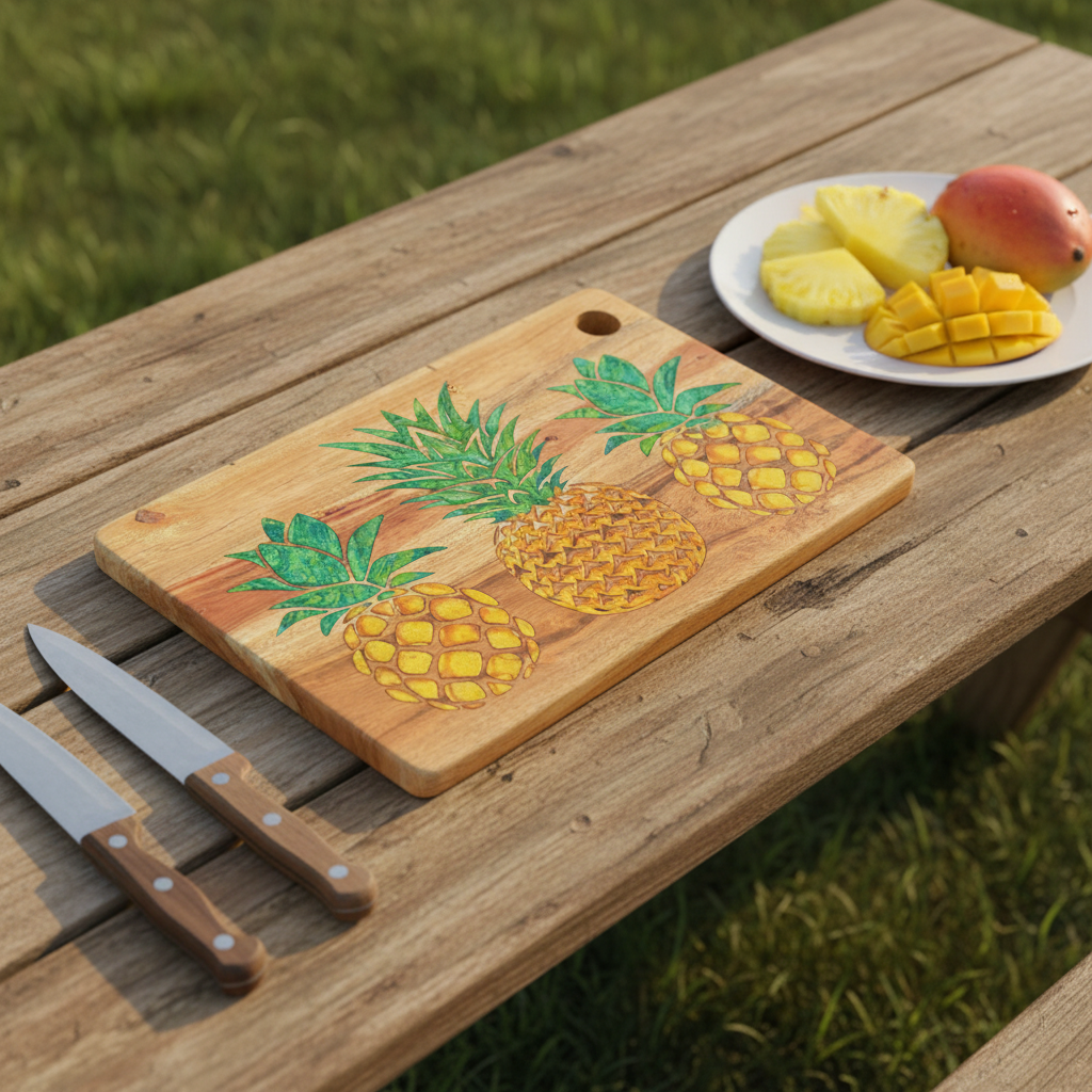 Three Pineapples Cutting Board