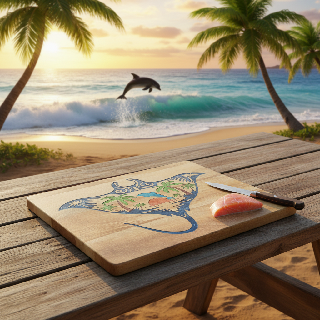 Manta Ray Dolphin Cutting Board