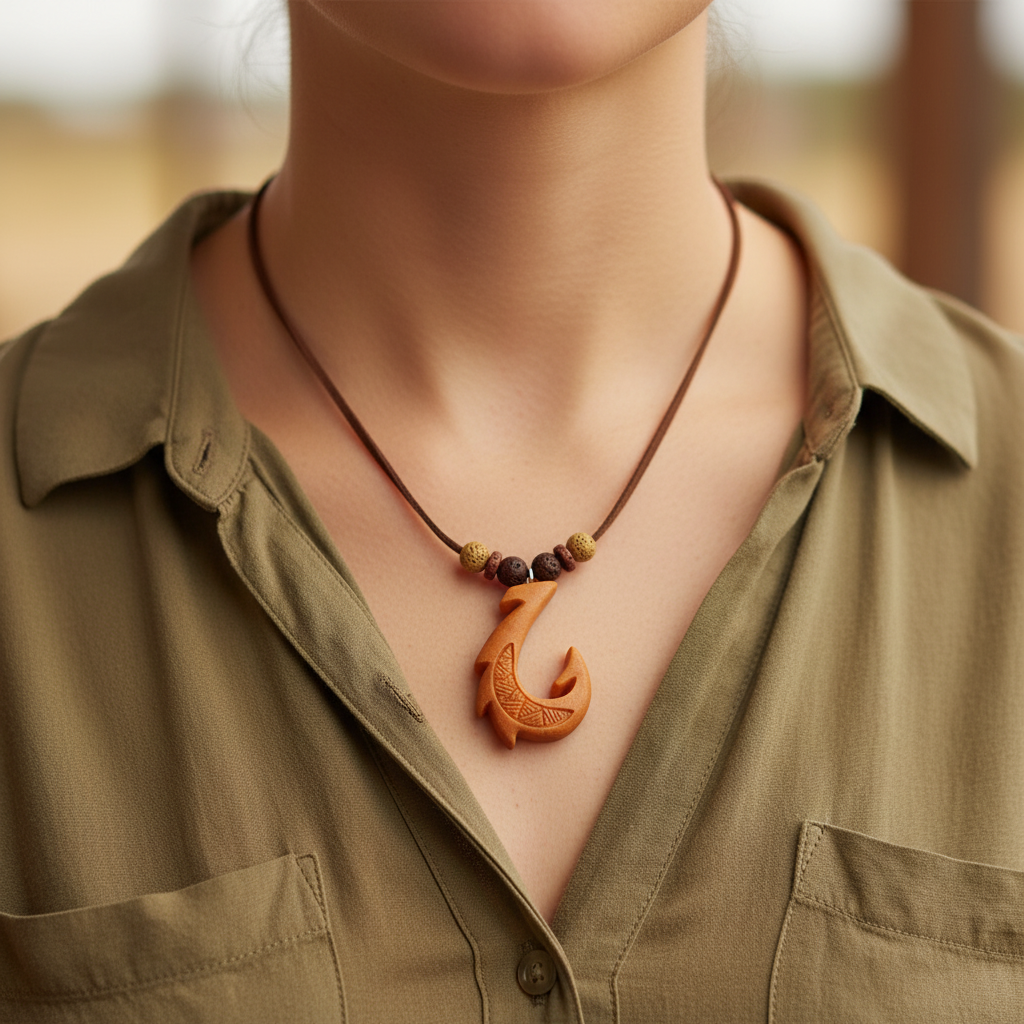 Hawaiian Hook Necklace (Orange)