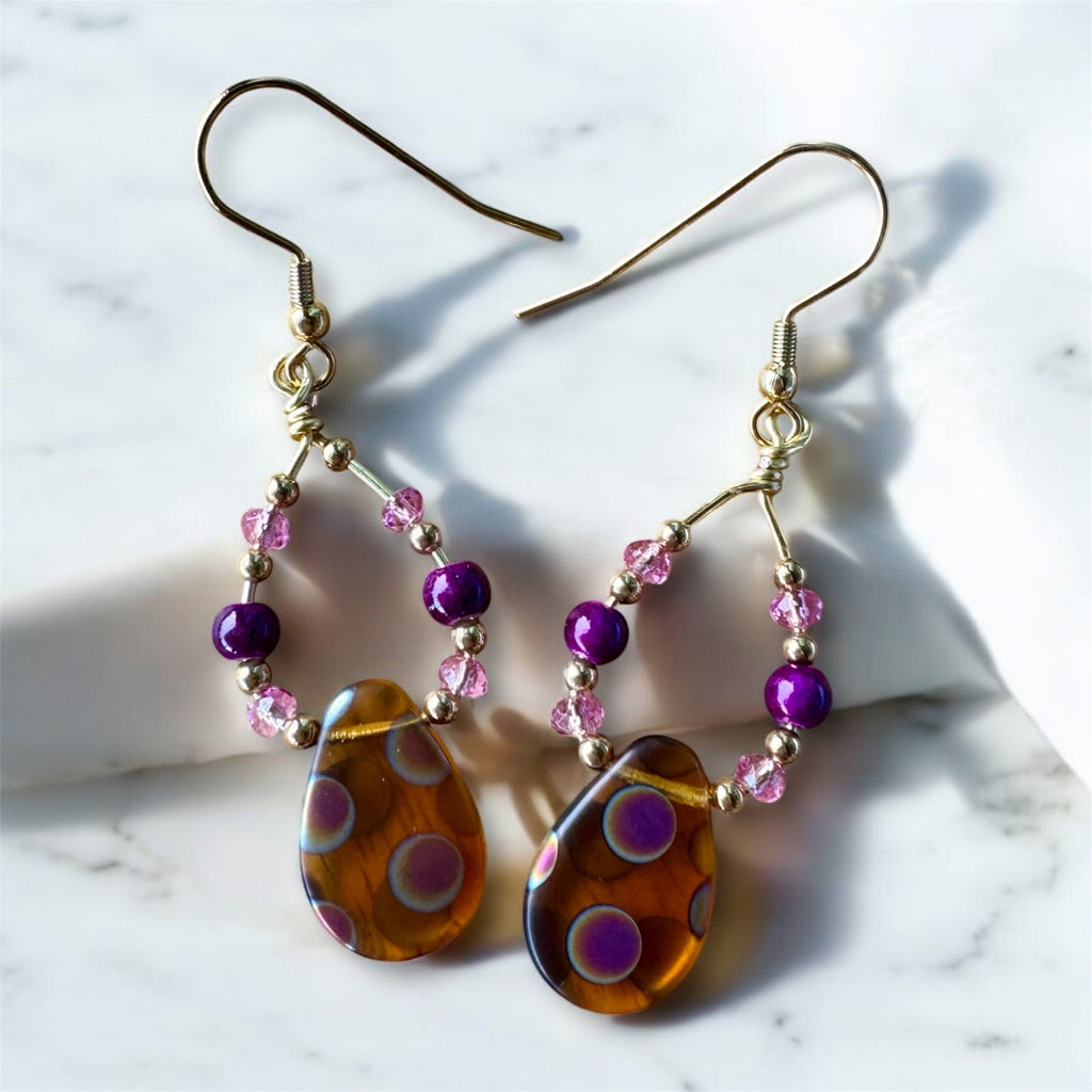 Glass Beads Earrings by Queen Bea Creations Maui