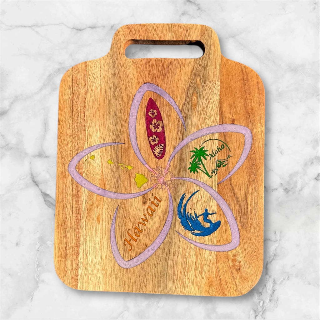 Plumeria Hawaiian Cutting Board