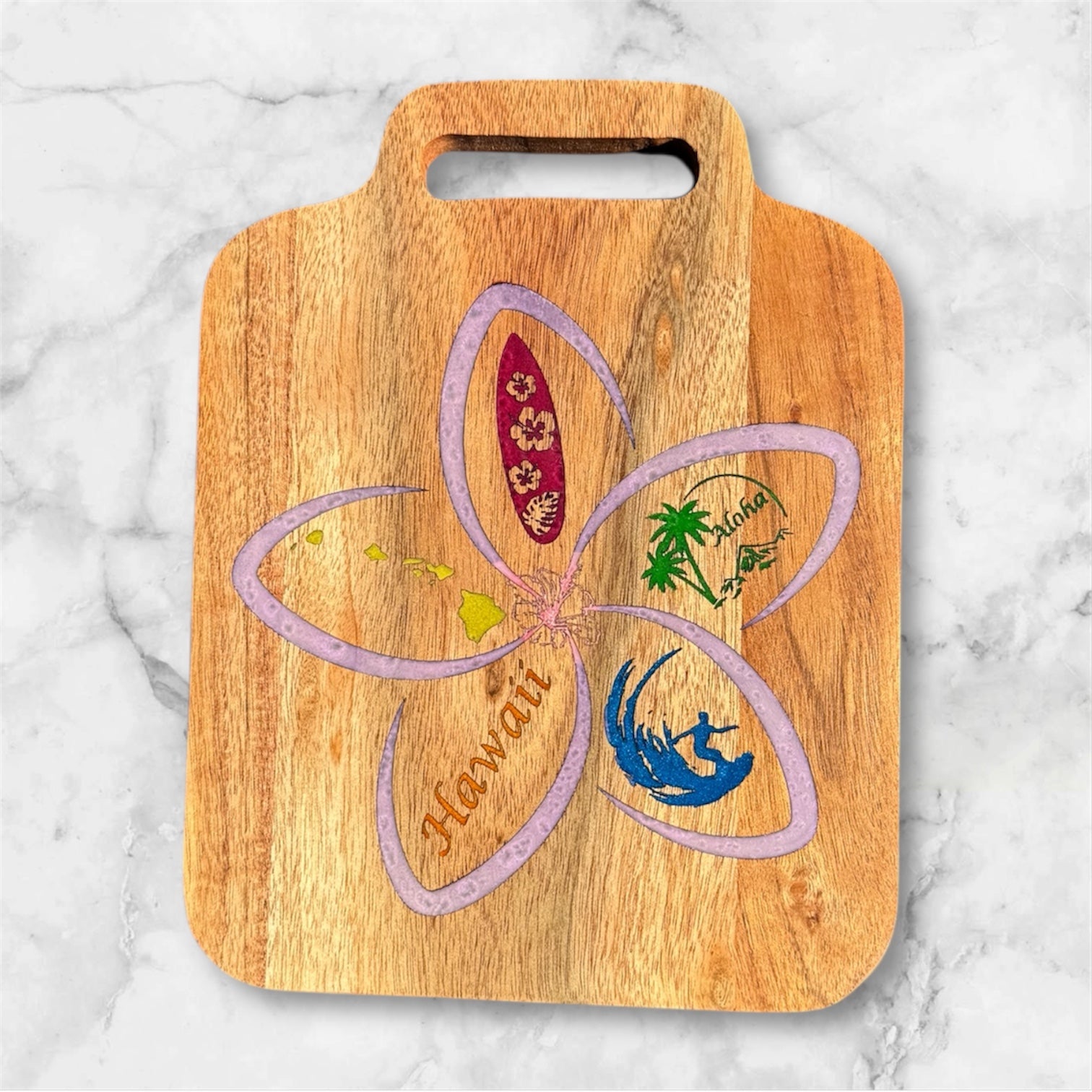 Plumeria Hawaiian Cutting Board