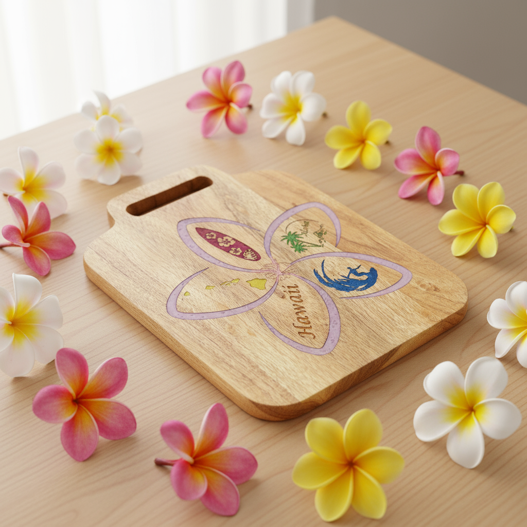 Plumeria Hawaiian Cutting Board