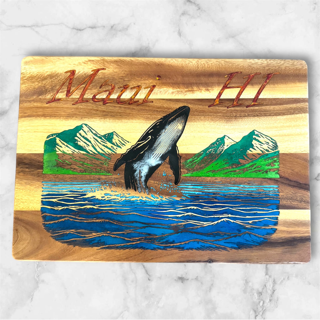 Maui Breaching Whale Cutting Board
