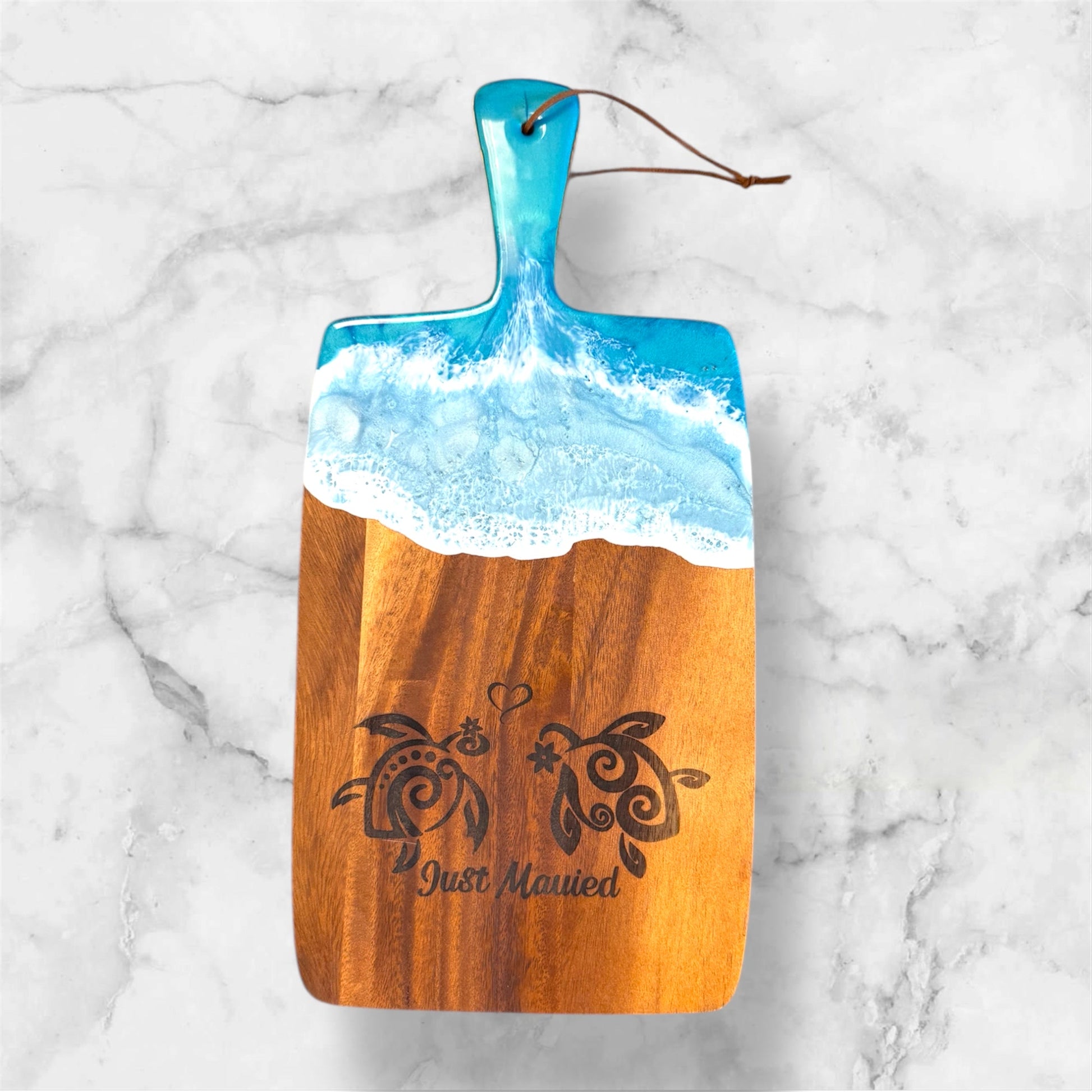 "Just Maui'd" Ocean Resin Honu Charcuterie Board