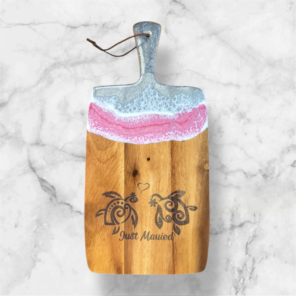 "Just Maui'd" Ocean Resin Honu Charcuterie Board