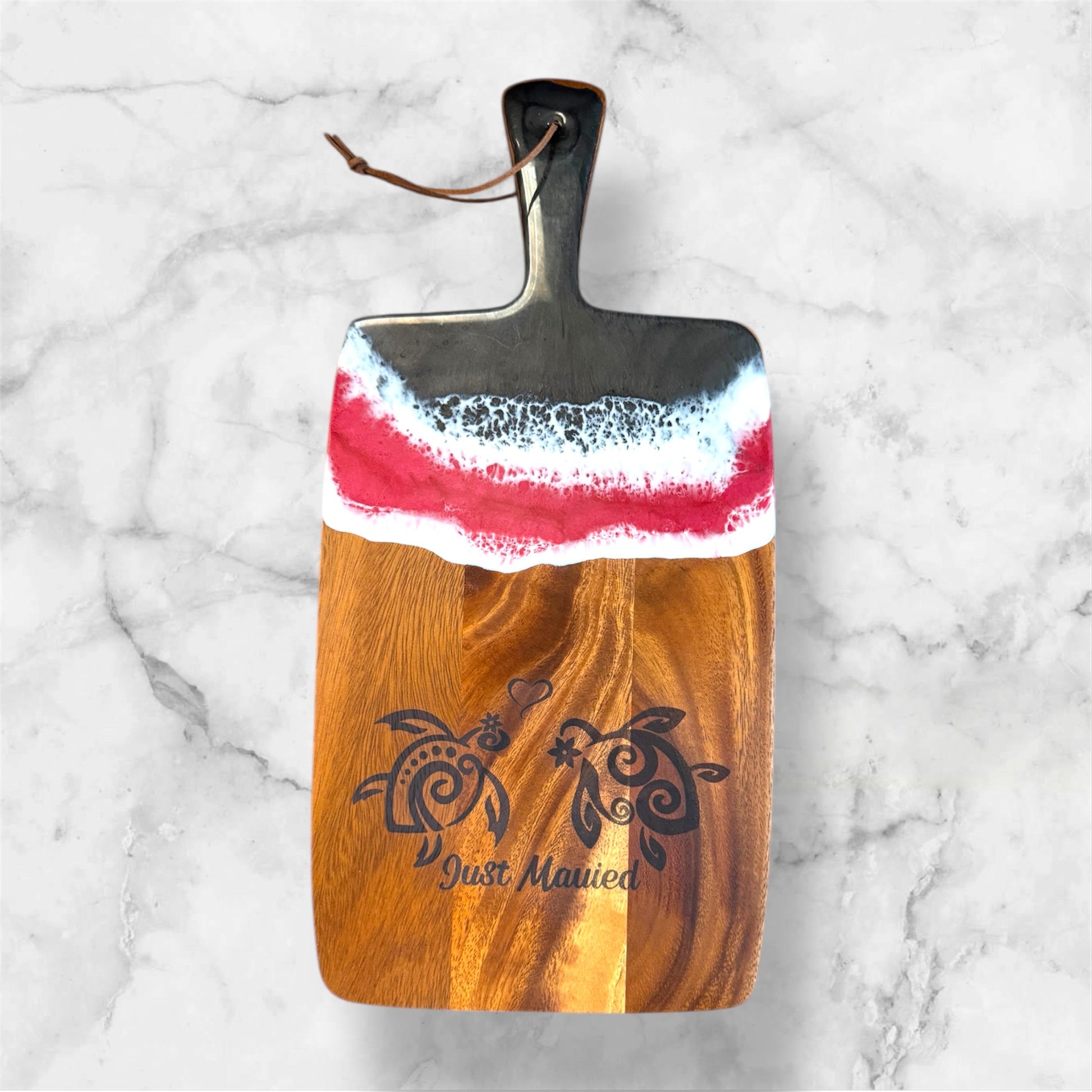"Just Maui'd" Ocean Resin Honu Charcuterie Board