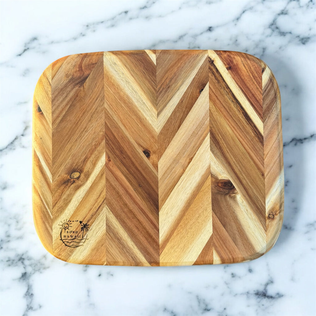 Mom and Baby Whale Hawaiian Islands Square Cutting Board