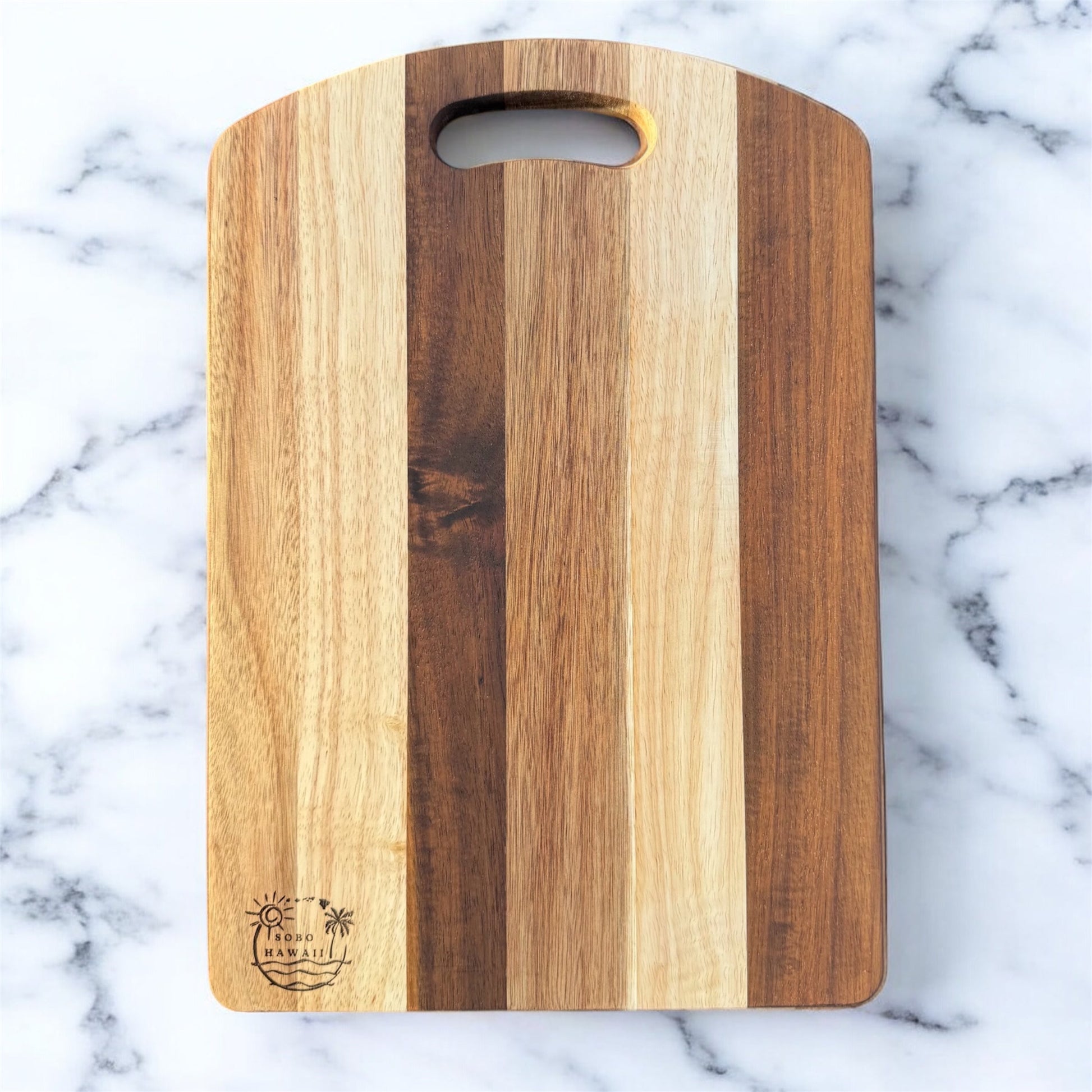 Sunset Palm Tree Honu (Turtle) Islands Cutting Board