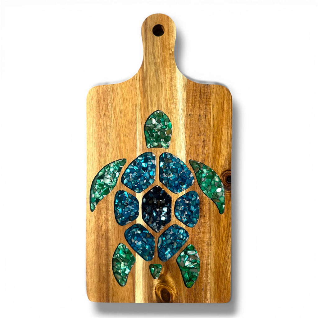 Hawaiian Honu Abalone Shell Inlay Cutting Board