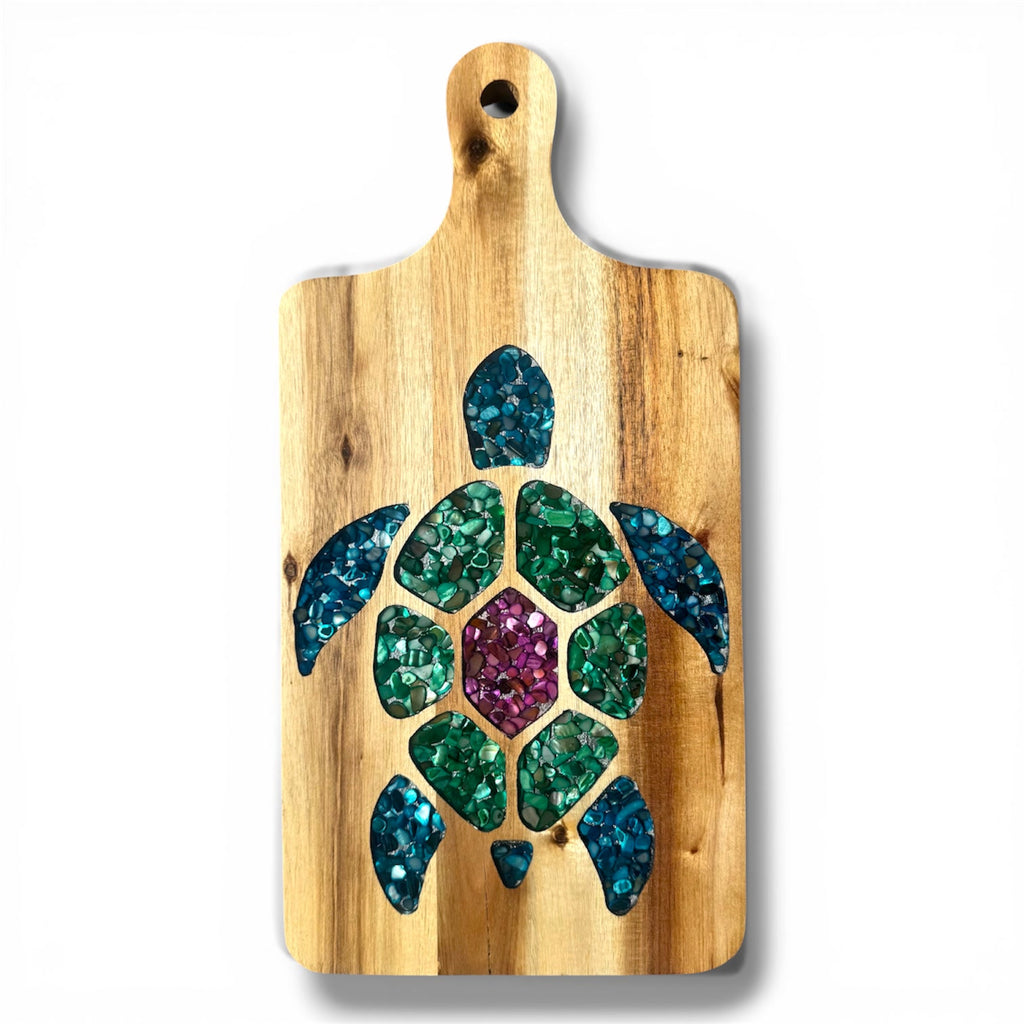 Hawaiian Honu Abalone Shell Inlay Cutting Board