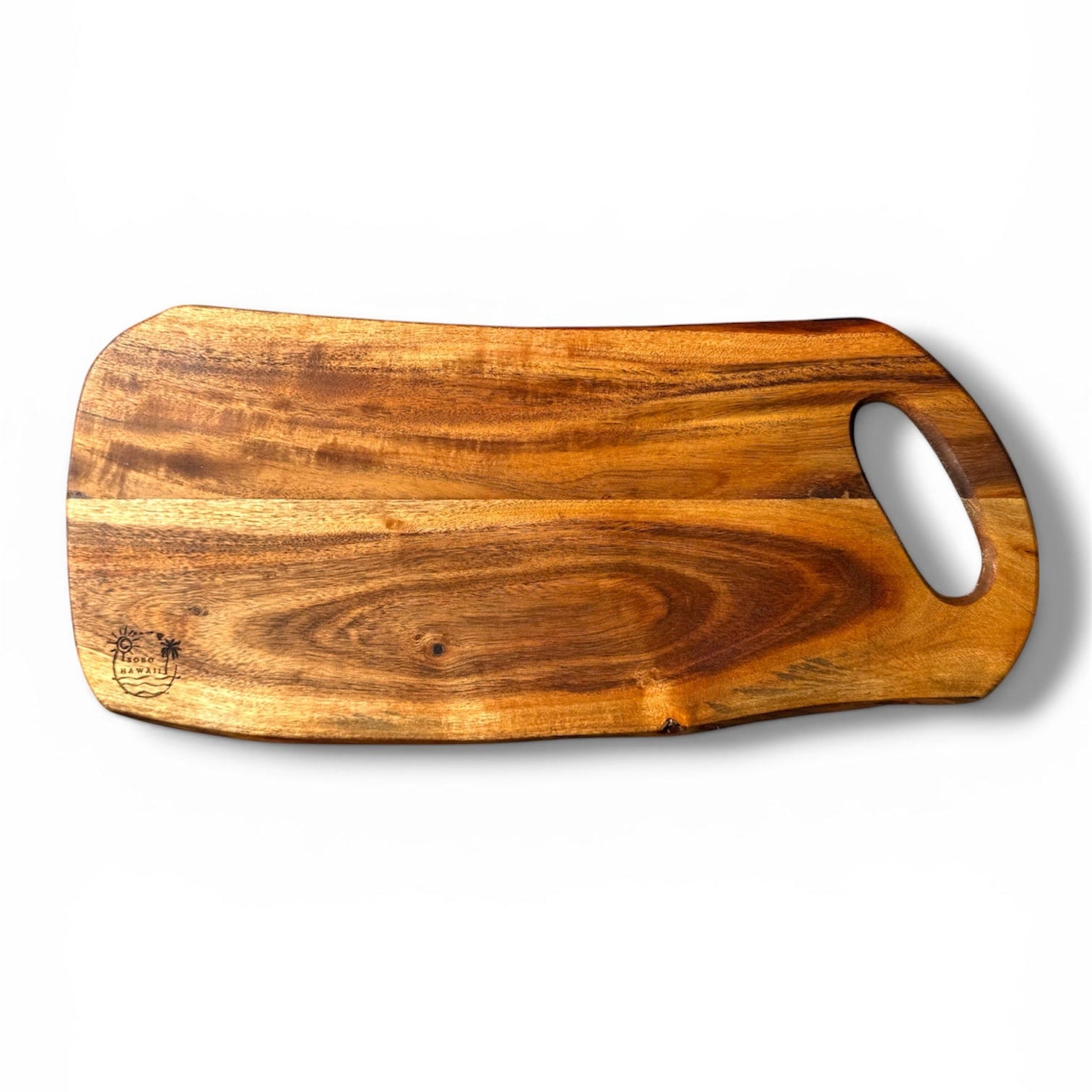 Mom and Baby Whale Hawaiian Islands Live Edge Cutting Board