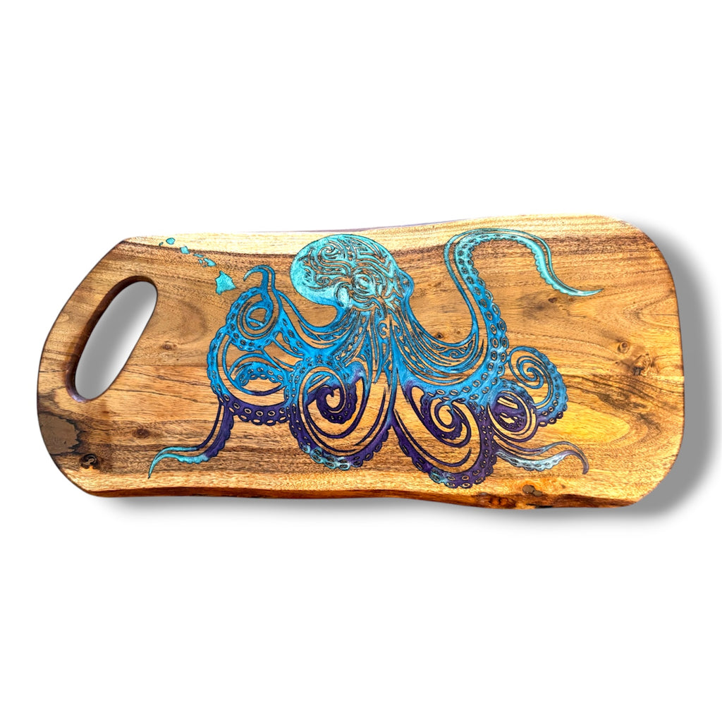 Octopus (Hawaiian He'e) Live Edge Cutting Board