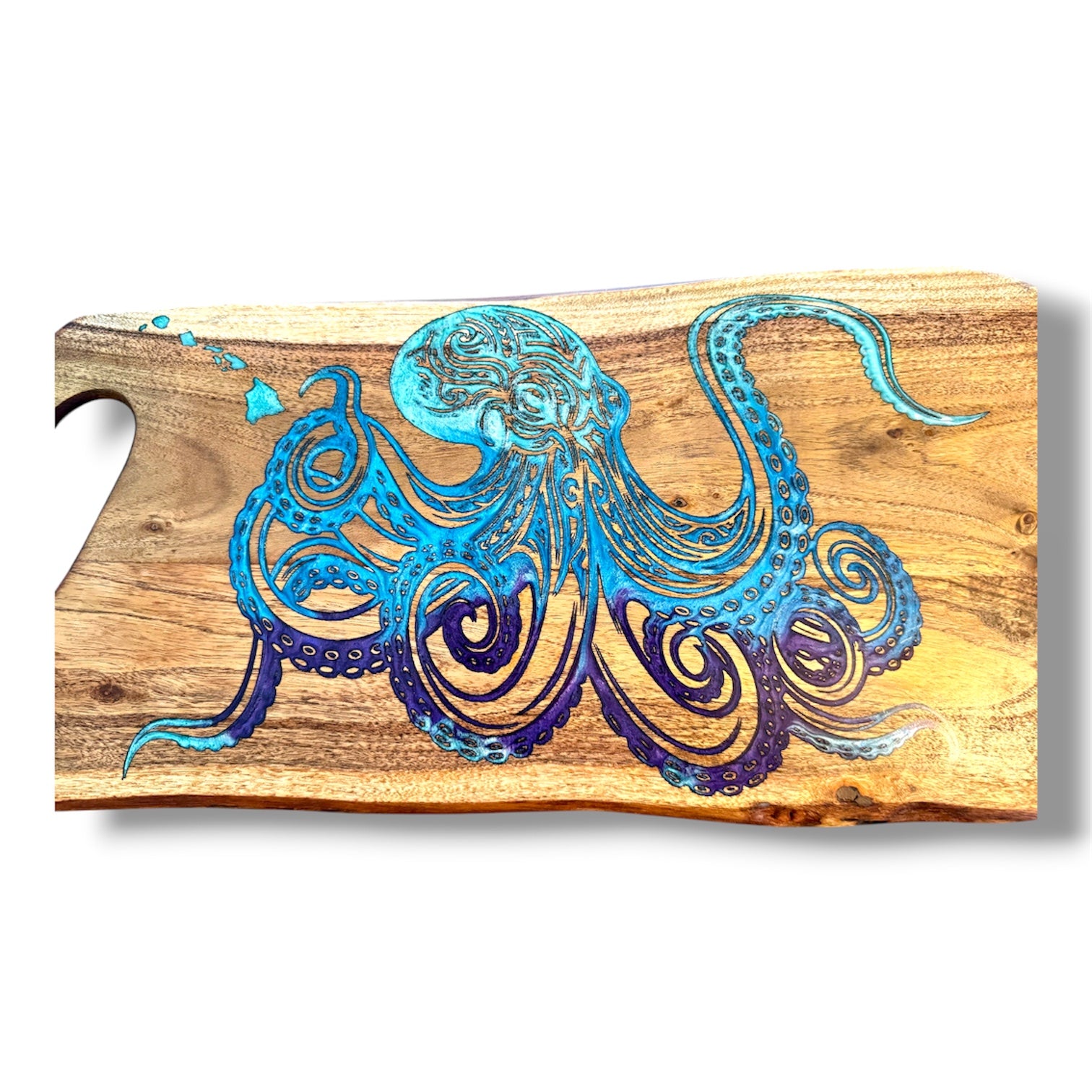 Octopus (Hawaiian He'e) Live Edge Cutting Board