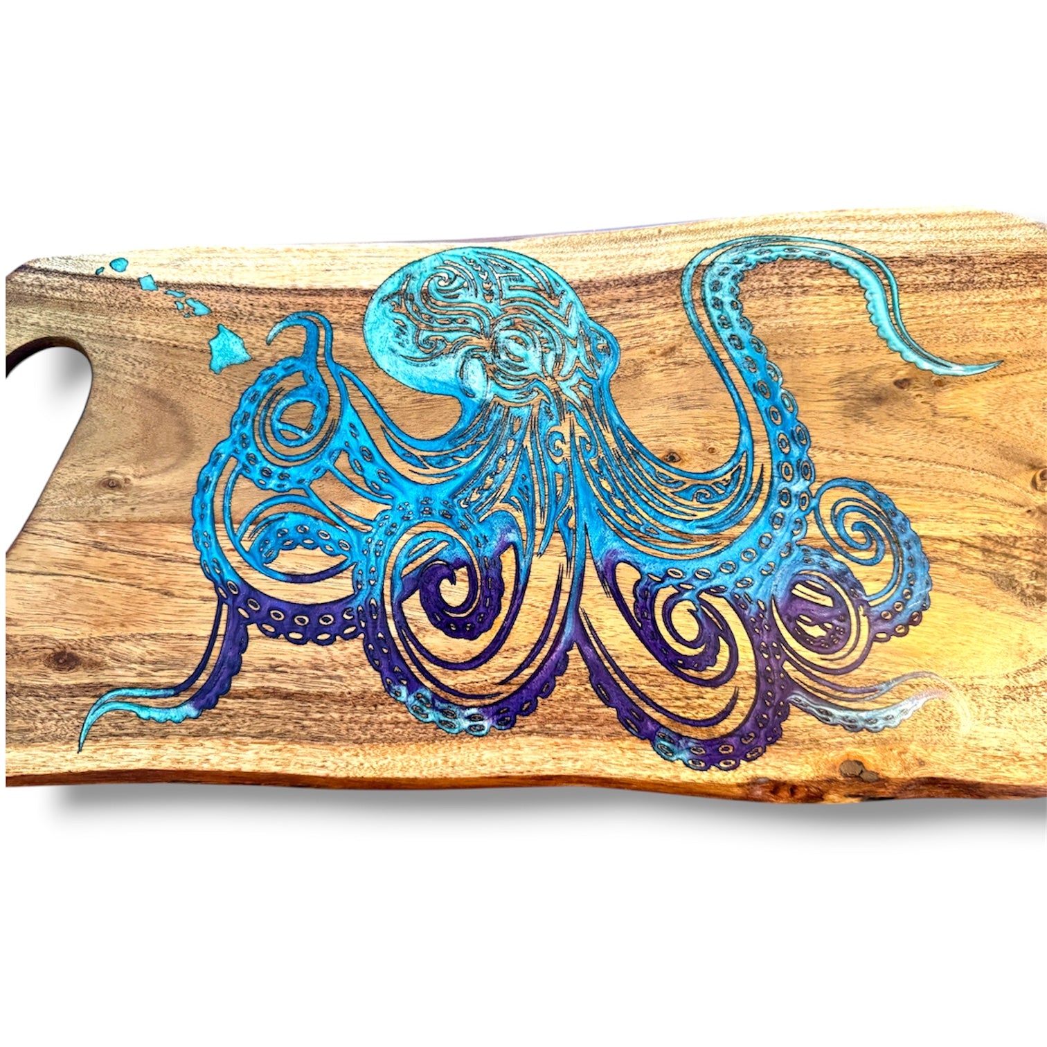 Octopus (Hawaiian He'e) Live Edge Cutting Board