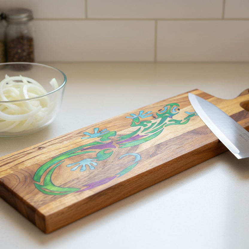 Tribal Gecko Cutting Board