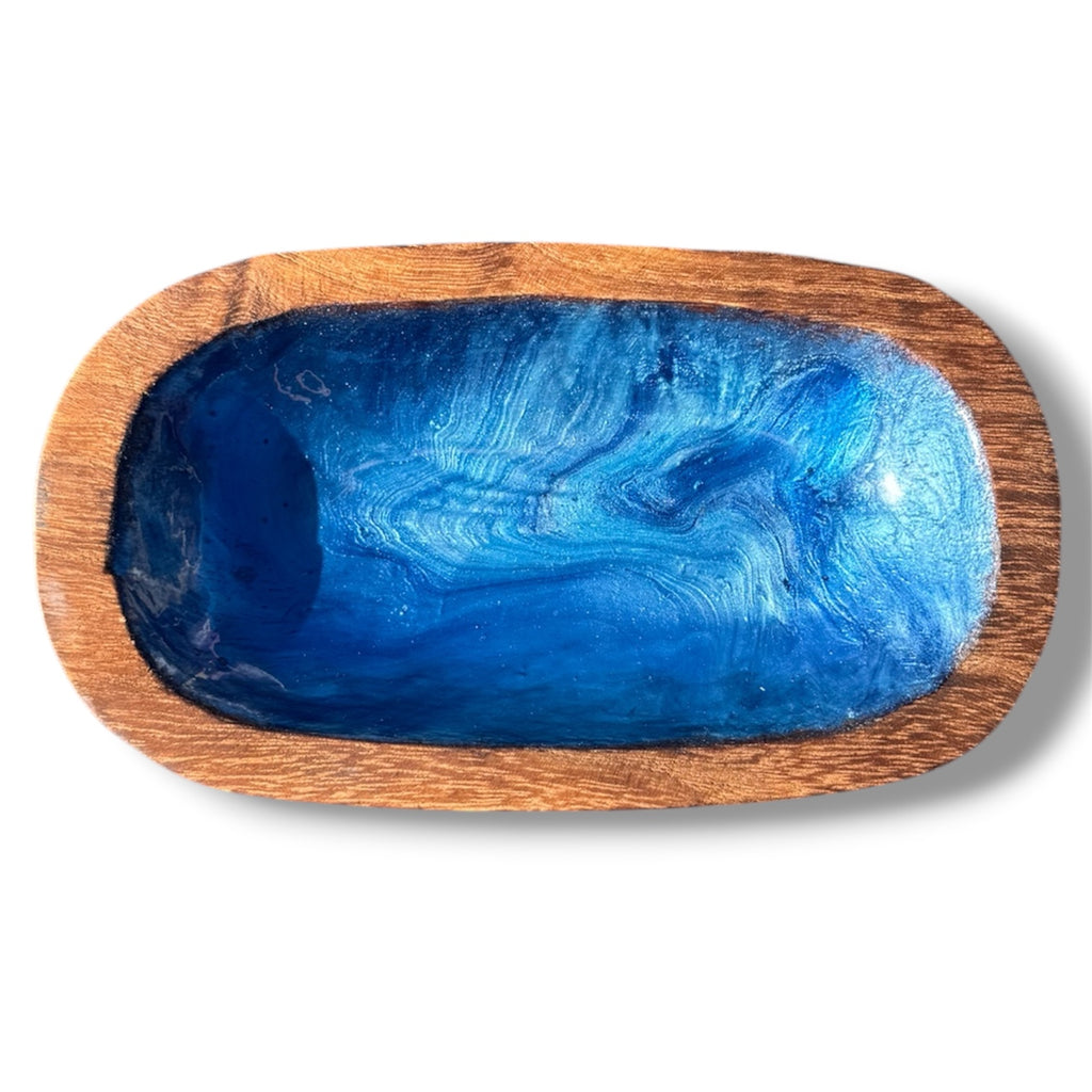 Iridescent Resin Pawlonia Bowl