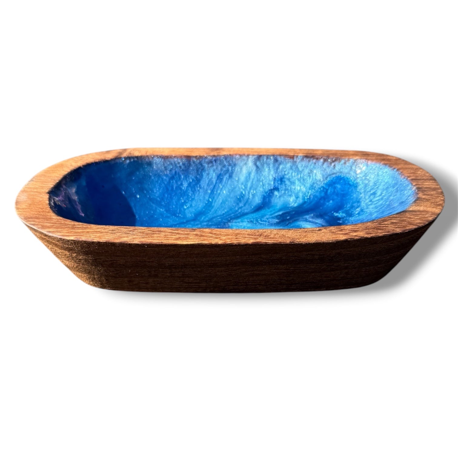 Iridescent Resin Pawlonia Bowl