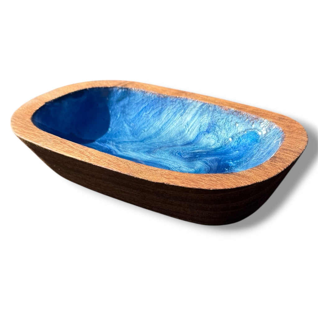 Iridescent Resin Pawlonia Bowl