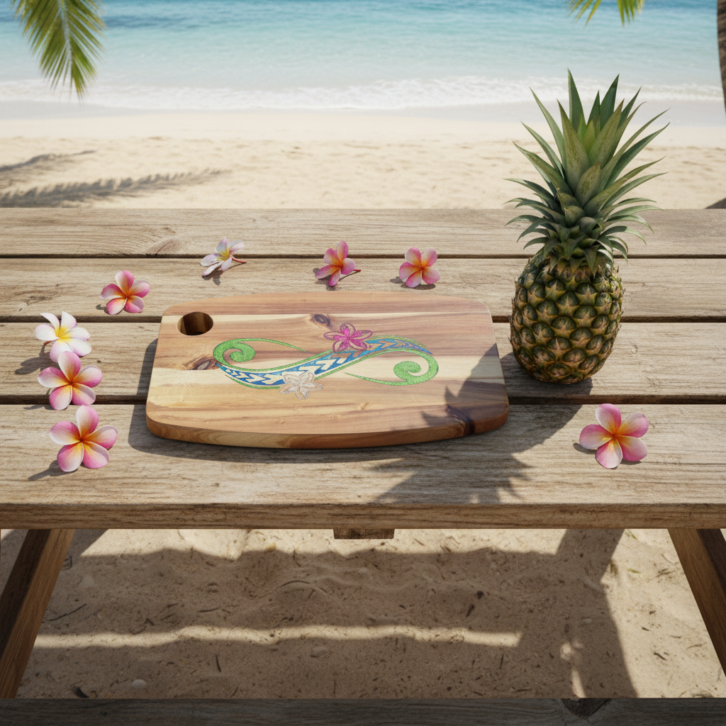 Tribal Plumeria Infinity Cutting Board