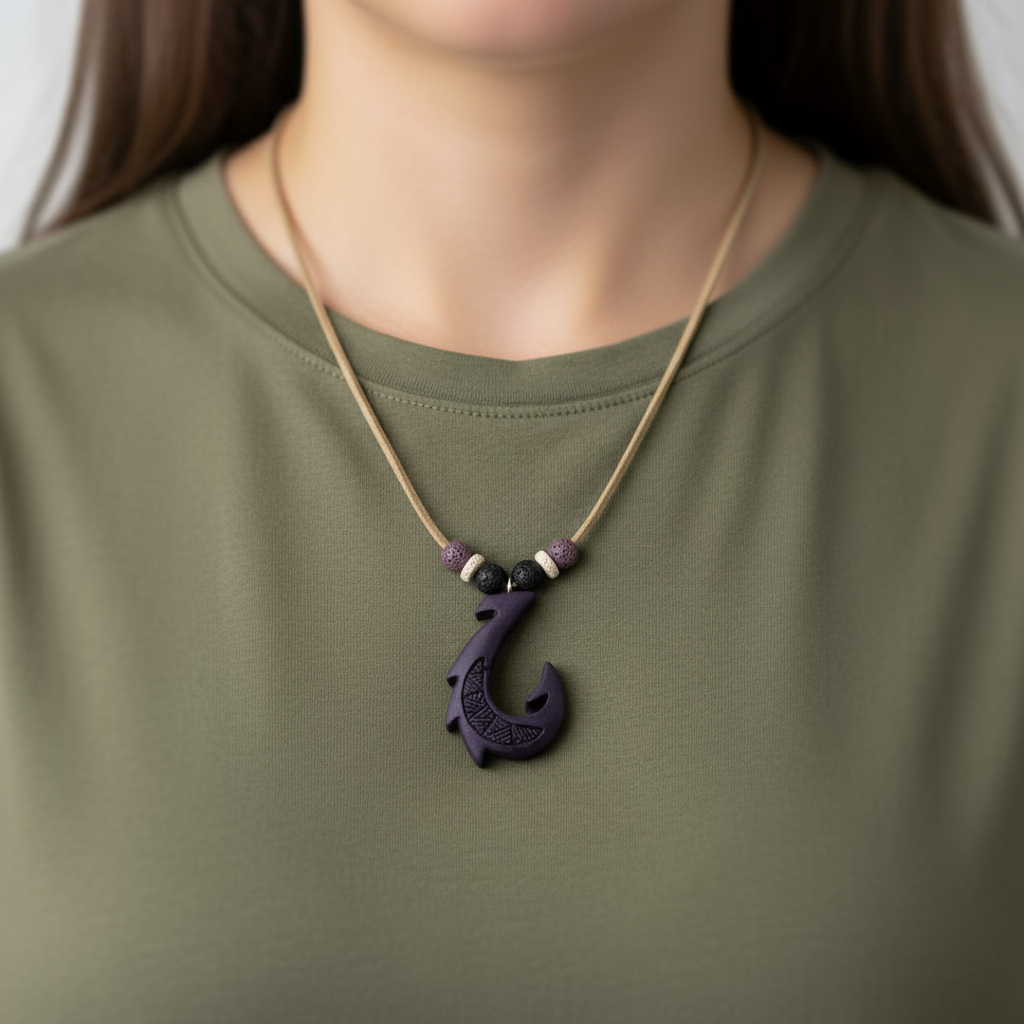 Hawaiian Hook Necklace (Purple)