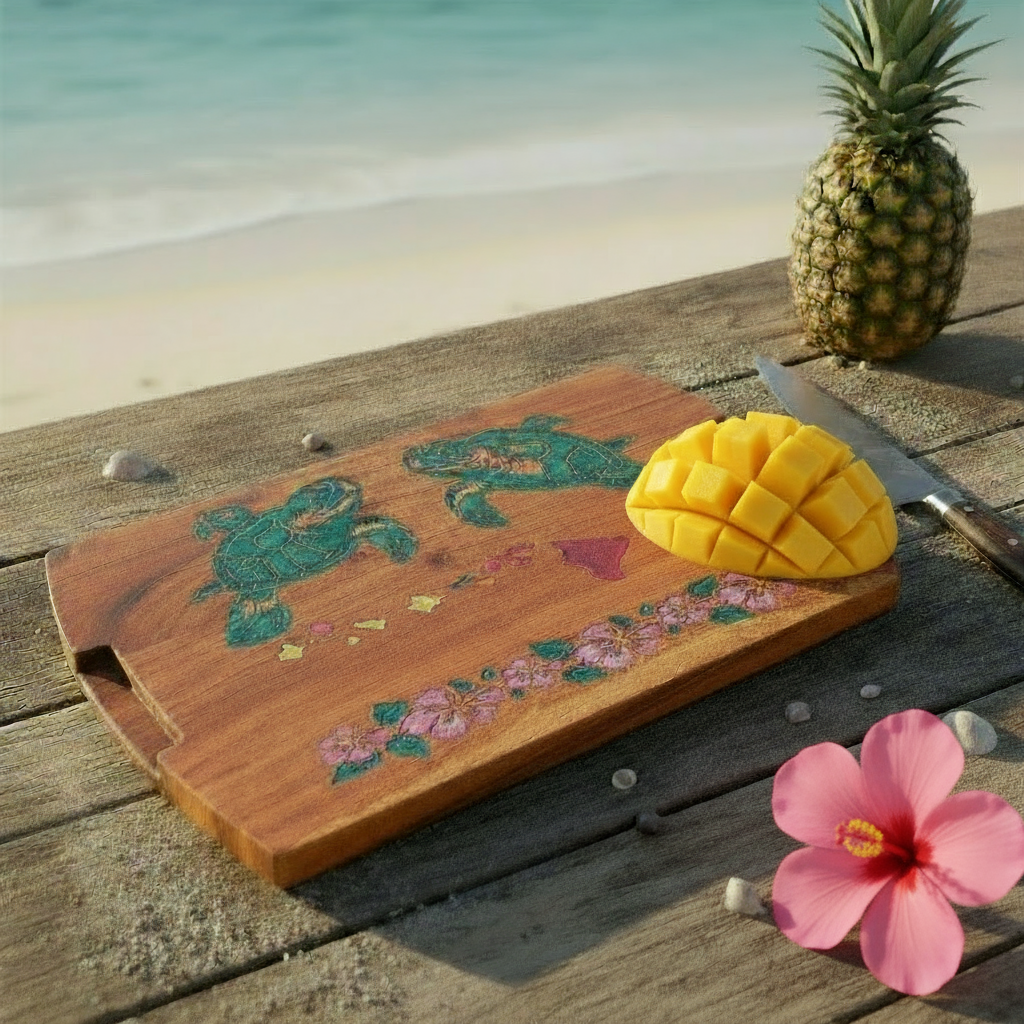 Honu (Turtle) Flower Islands Cutting Board