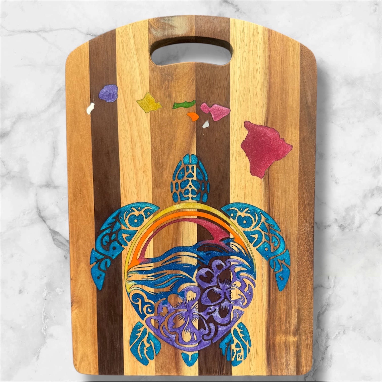 Honu (Turtle) Flower Islands Cutting Board