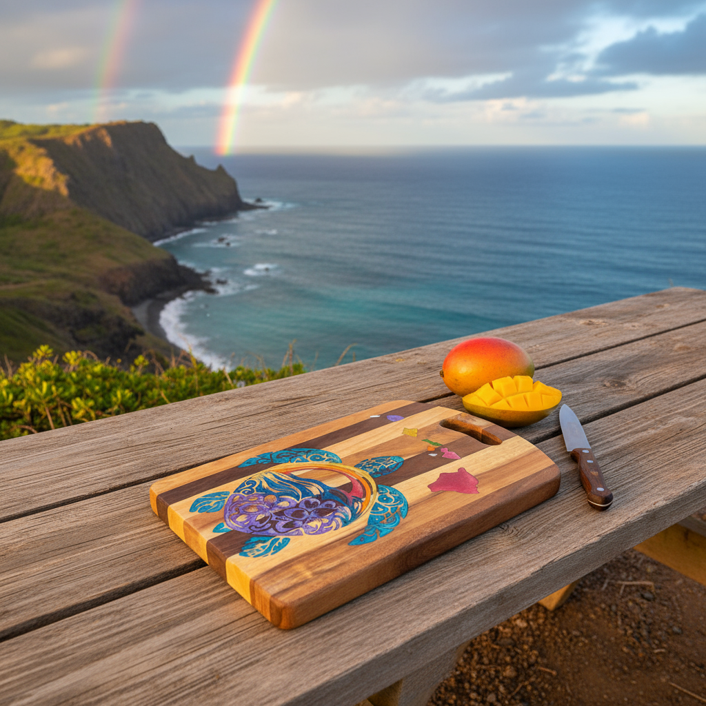 Honu (Turtle) Flower Islands Cutting Board