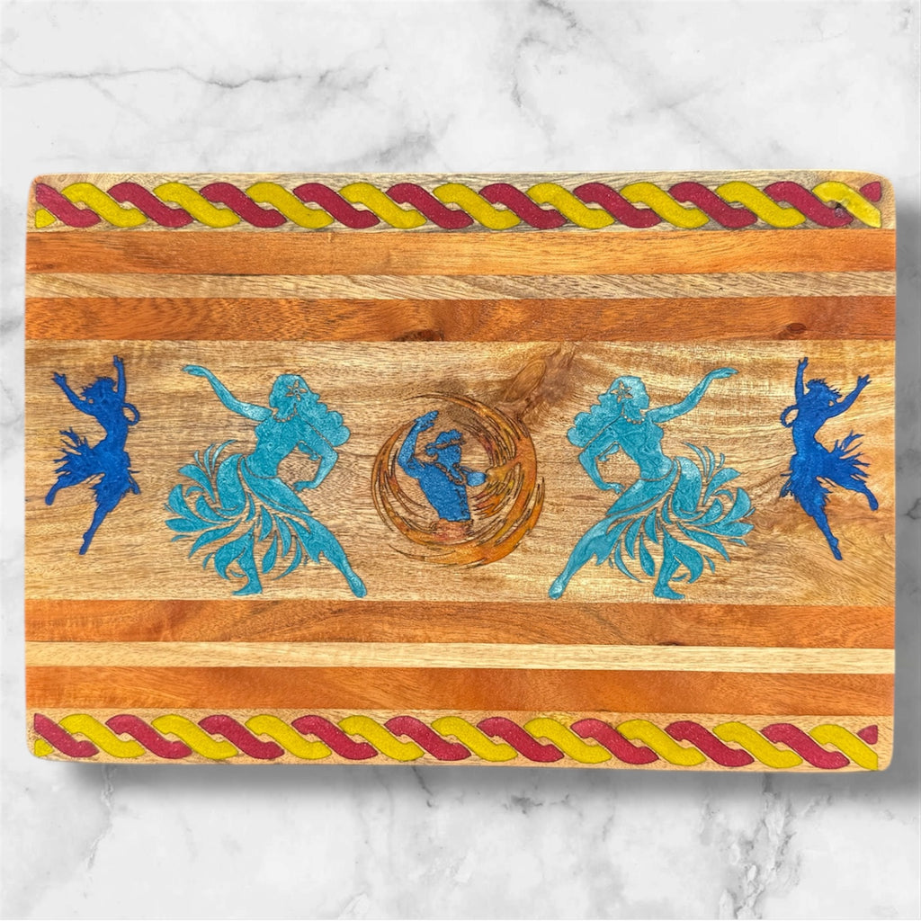 Hawaiian Fire Dancing Mango Wood Cutting Board