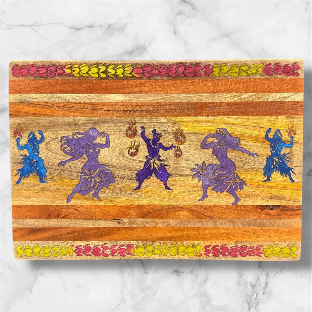 Hawaiian Fire Dancing Mango Wood Cutting Board