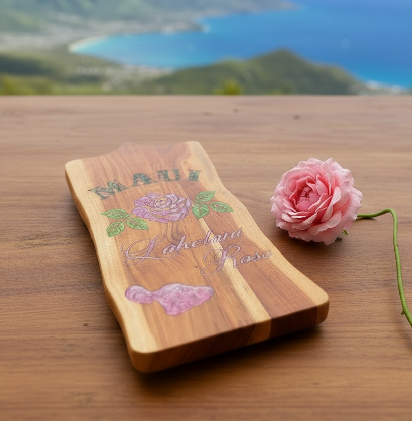 Maui's Lokelani Rose Cutting Board